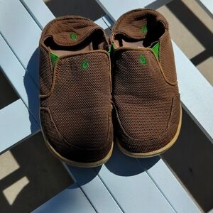 Olukai Boys Nohea Mesh Slip On Brown Green  Size US K1 Loafer Shoes